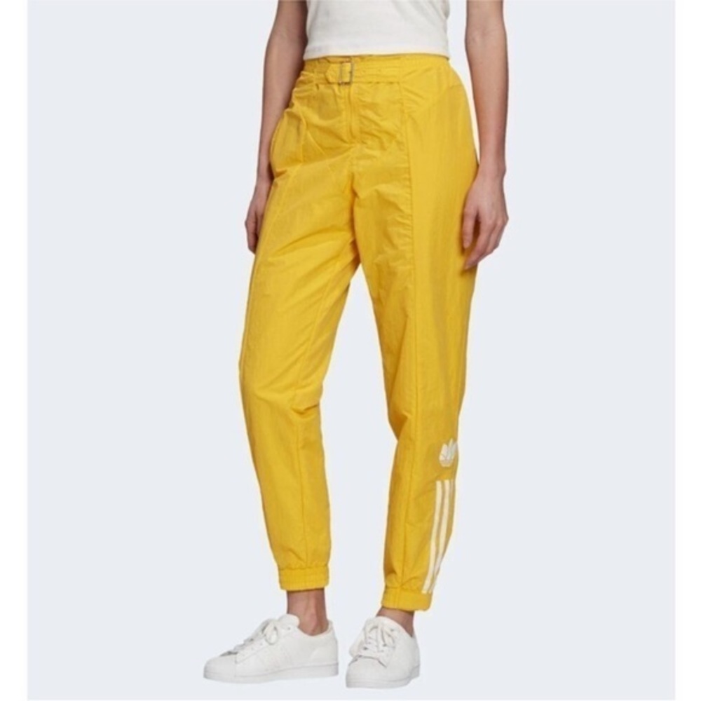 Adidas x Paolina Russo Yellow Buckle Waist Windbreaker Track Pants Size XS/S